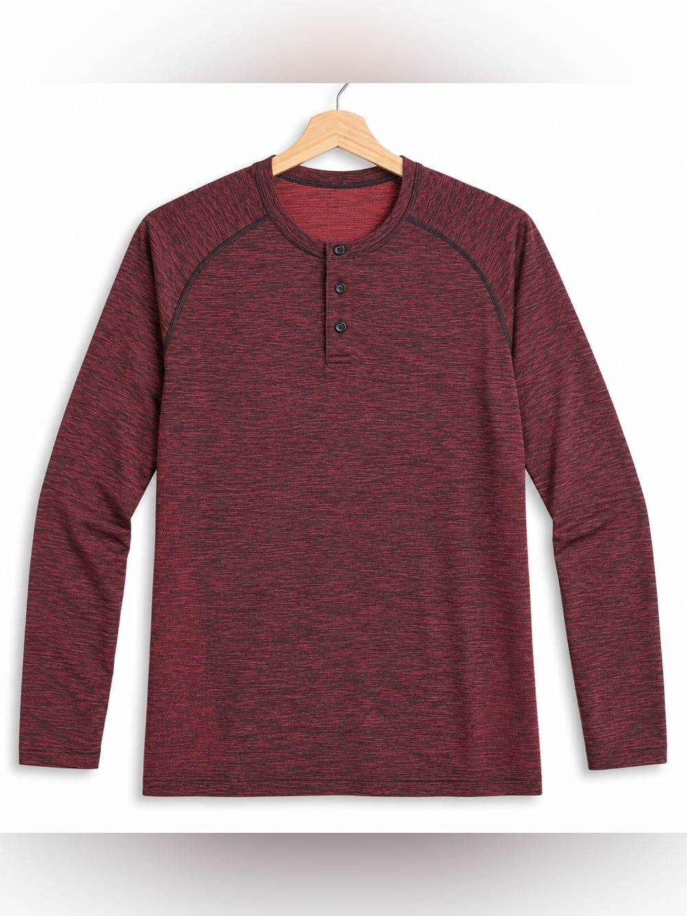lululemon athletica Marled Burgundy Long-Sleeve Henley